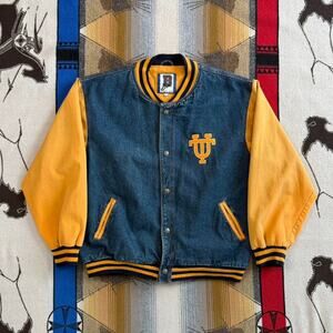 Vintage 90s University Of Tennessee Denim Bomber Jacket Mens Size 2XL Embroidery